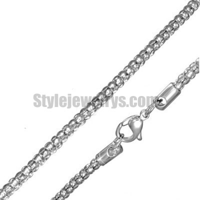 Stainless steel jewelry Chain 45cm - 50cm length corn chain necklace w/lobster 3mm ch360228 - Click Image to Close
